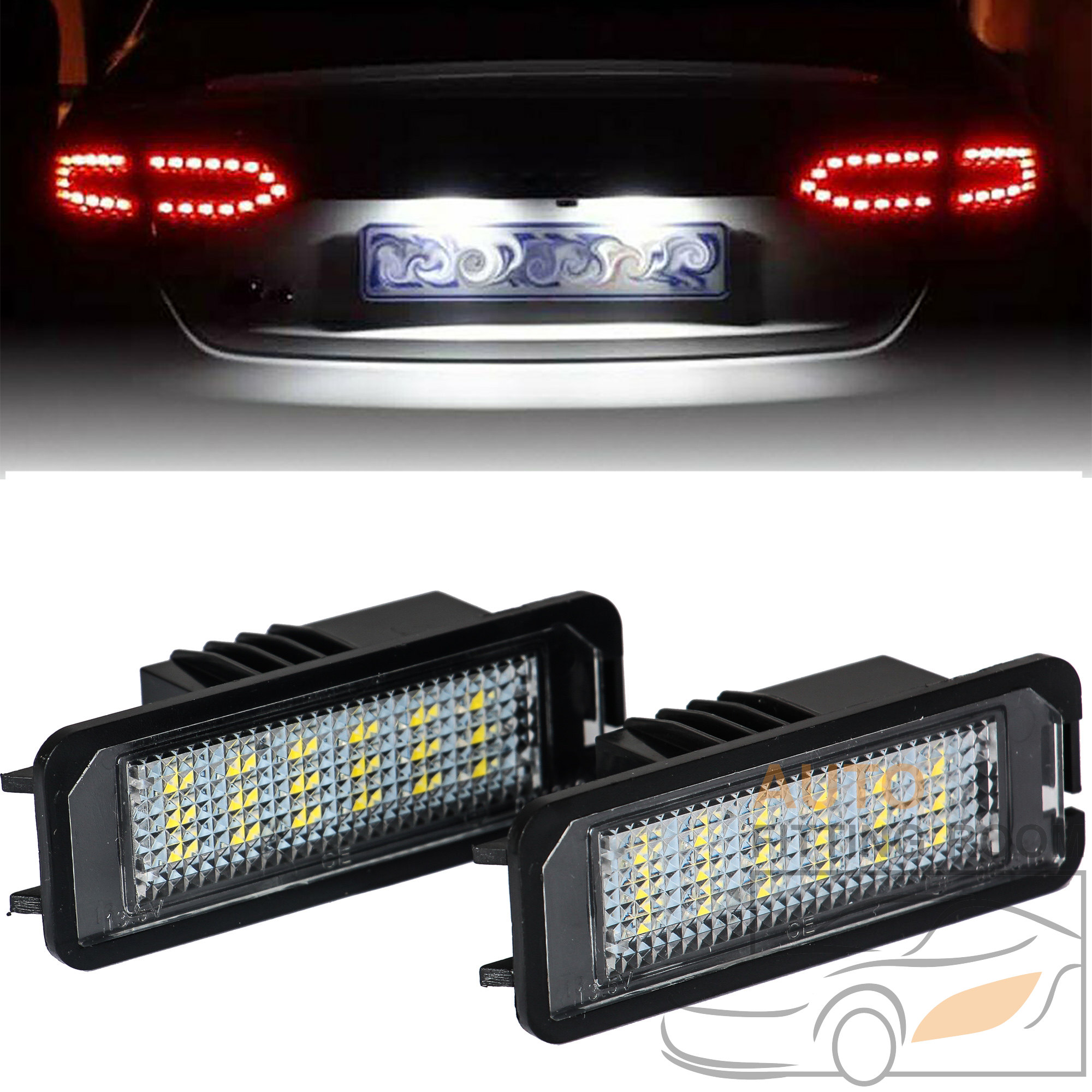 Error Free LED Number License Plate Light For Porsche Cayenne Cayman ...